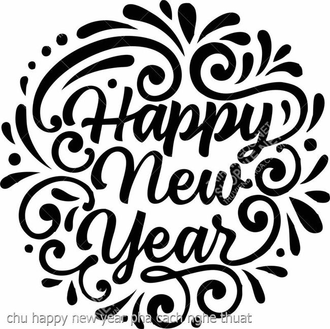 chu happy new year pha cach nghe thuat